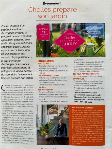 Article Chelles Mag Chelles prépare son jardin MAI VAN Thai Thomas Article Chelles Mag jardin MAI VAN Thai Thomas ikebana