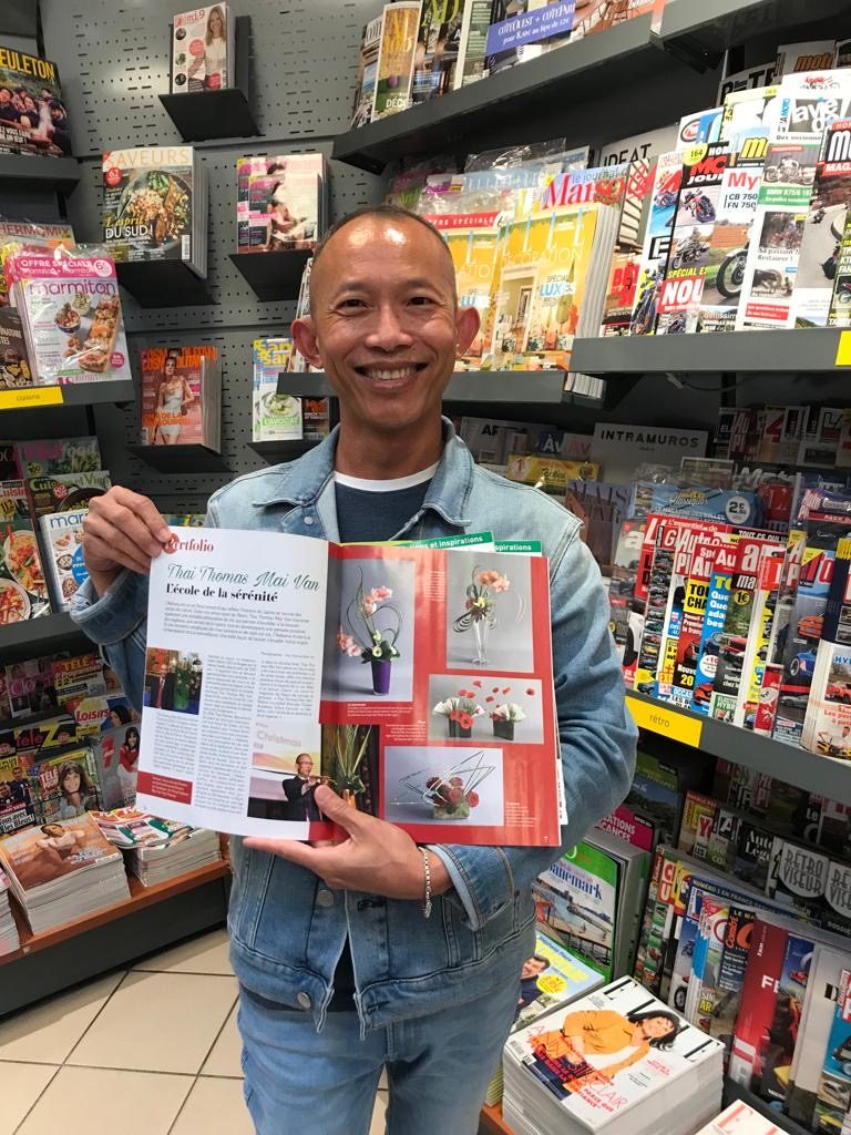 Ateliers Floral - MAI VAN Thai Thomas MAI VAN Thai Thomas artiste floral tient magazine article presse kiosque
